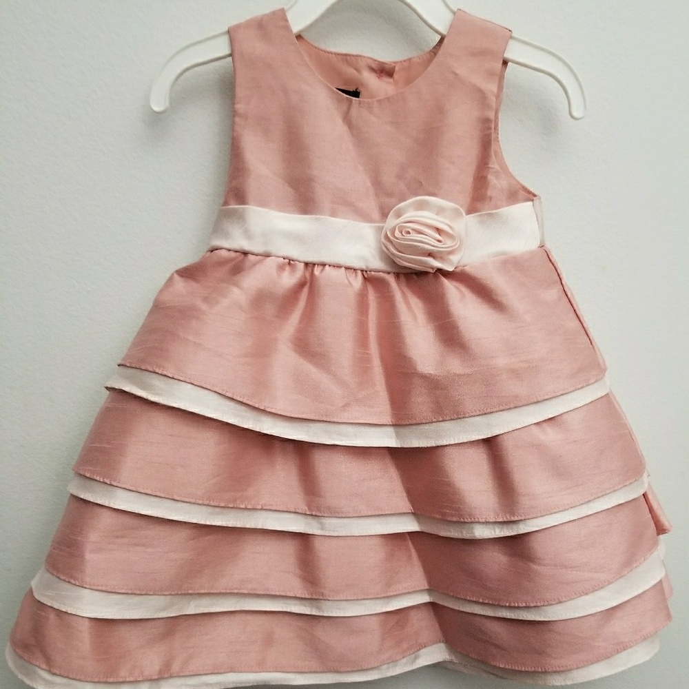 Wendy Bellisimo layered sleeveless peach dress,9M
